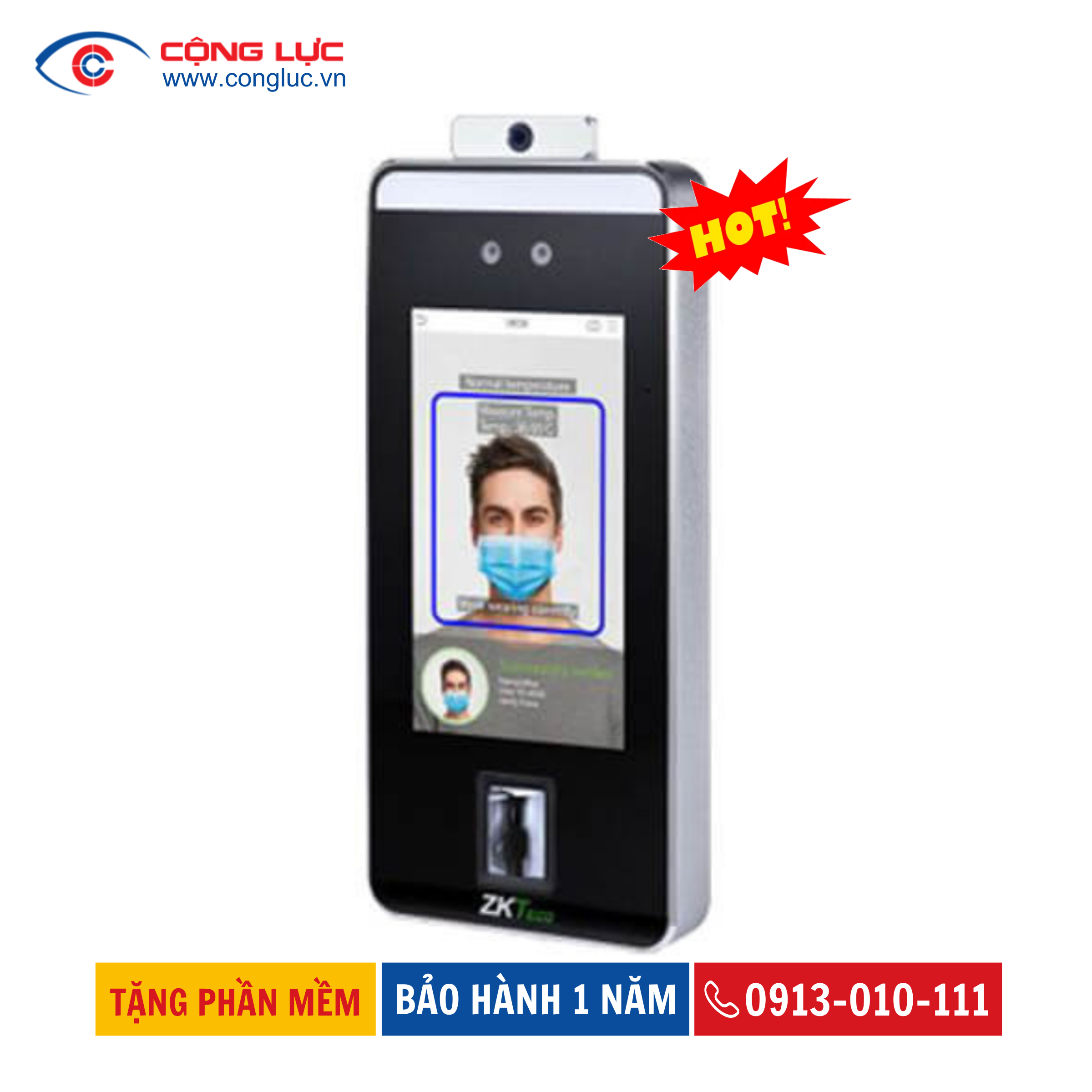 Máy Chấm Công Khuôn Mặt ZKteco SPEEDFACE V5L